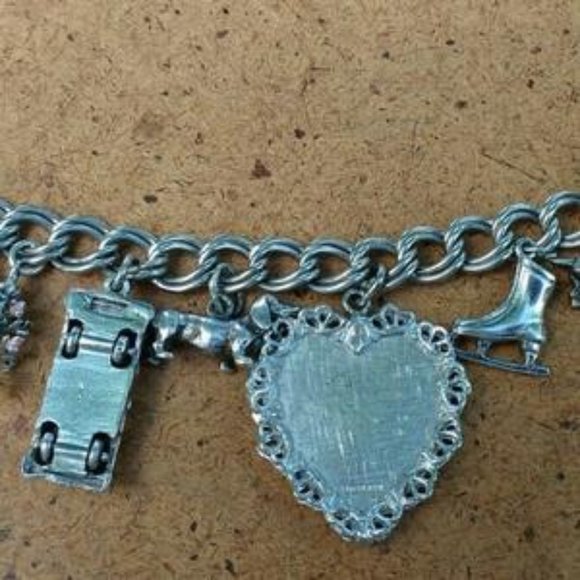 Sterling Silver Birthday Heart Dogs Charm Bracelet - Picture 5 of 5